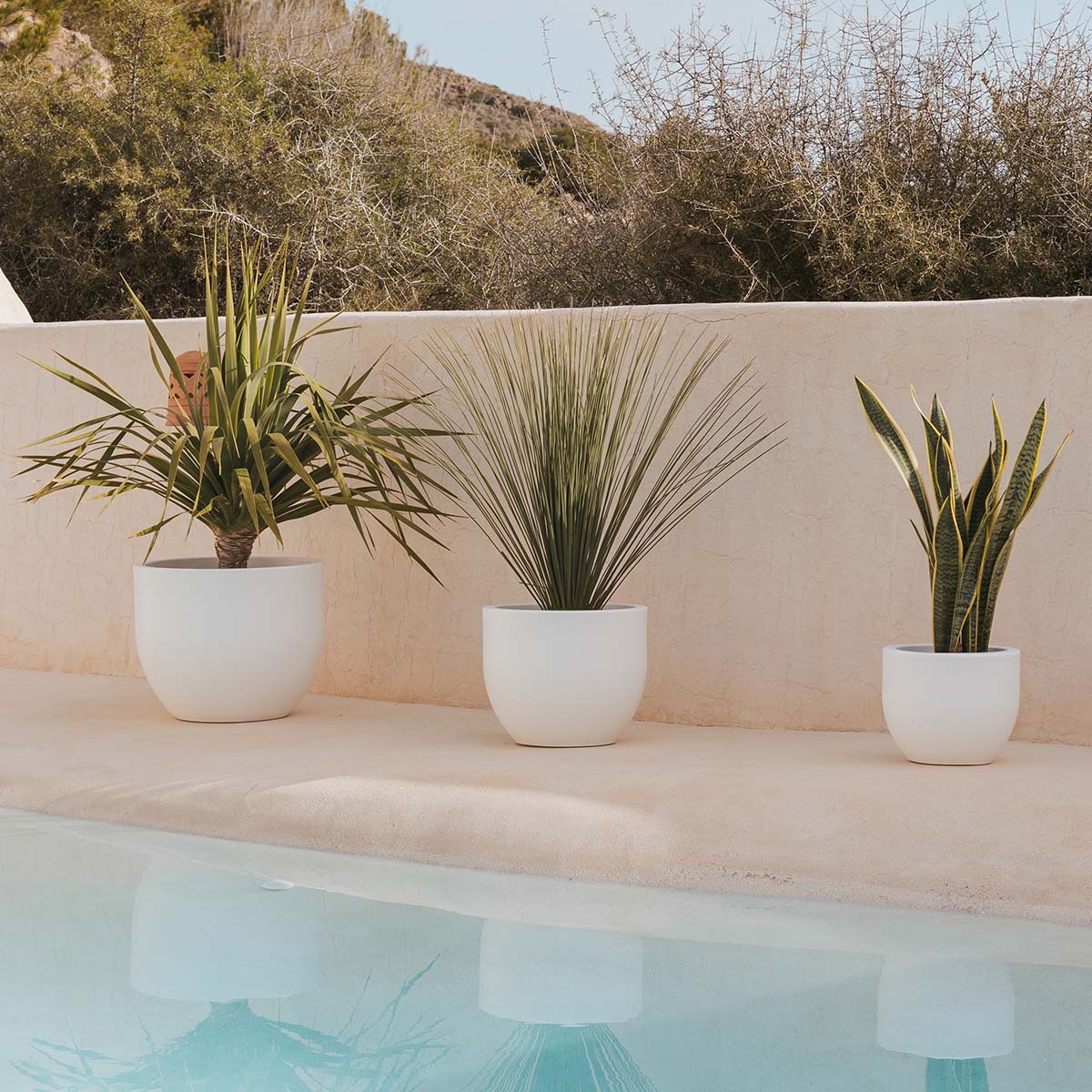 Fioriera Rotonda "Makata" Con Inserto - 40 Cm - Grigio Cemento - Foto 4