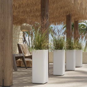 Vaso rettangolare su ruote BROMELIA 28