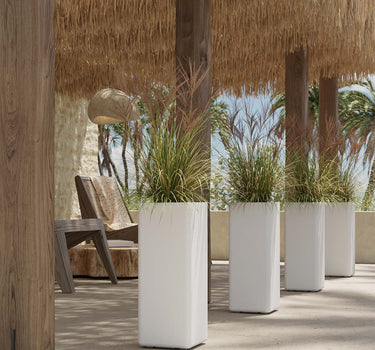 Vaso rettangolare su ruote BROMELIA 28