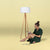 Lampada da terra con gambe in legno Chloe 140