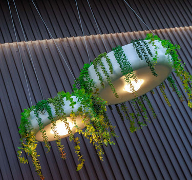 Fioriera rotonda sospesa con illuminazione senza fili ELBA 39